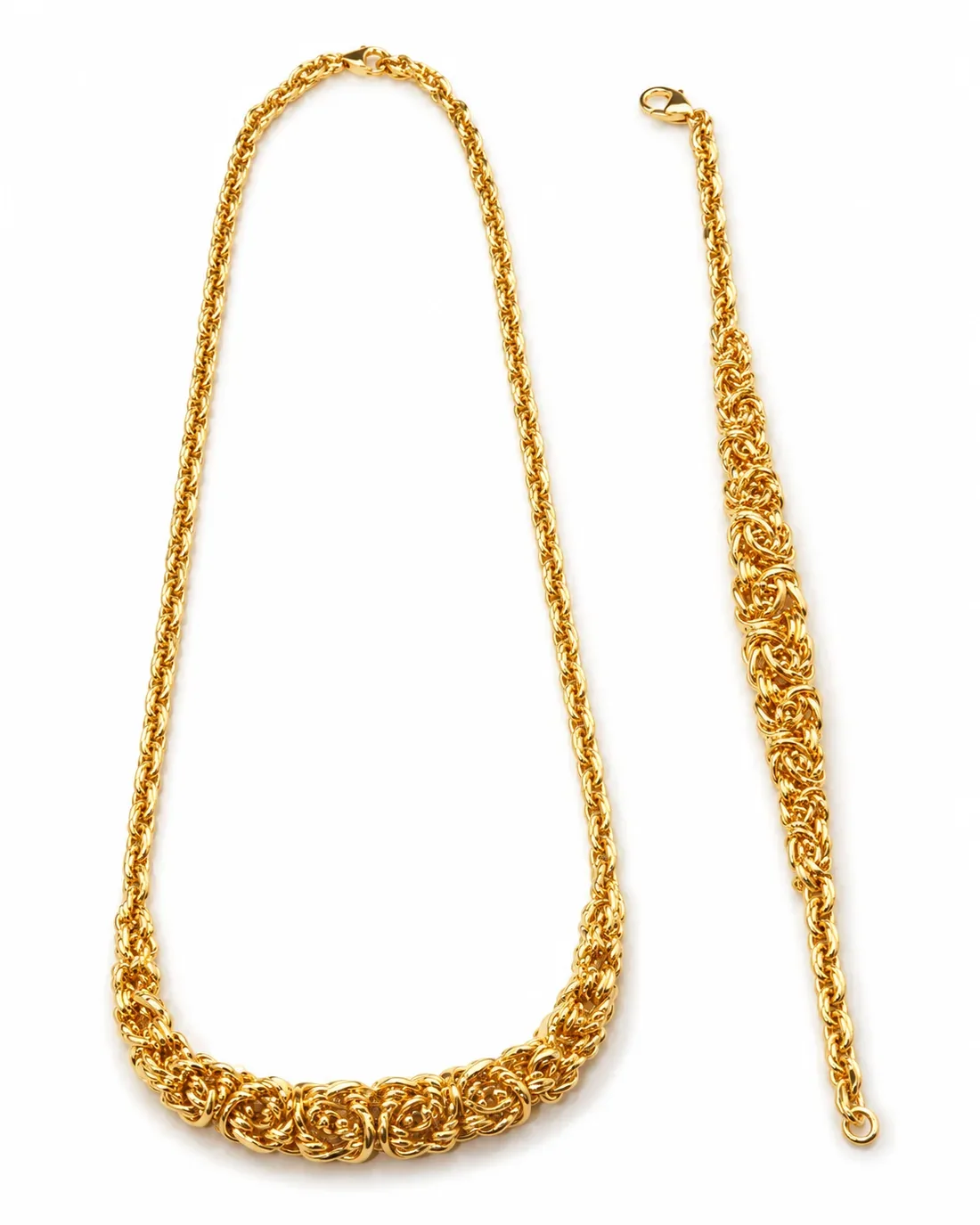 Conjunto Radko de oro 18 kt: collar y pulsera degradé a juego